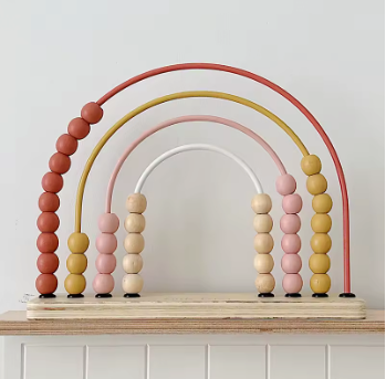 Träabacus för Barn – Montessori Matte och Lek - Rosa