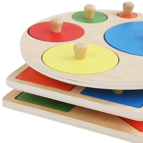 Montessori Baby Puzzle – Wooden Toy for Colors and Shape Matching