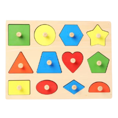 Montessori Baby Puzzle – Wooden Toy for Colors and Shape Matching