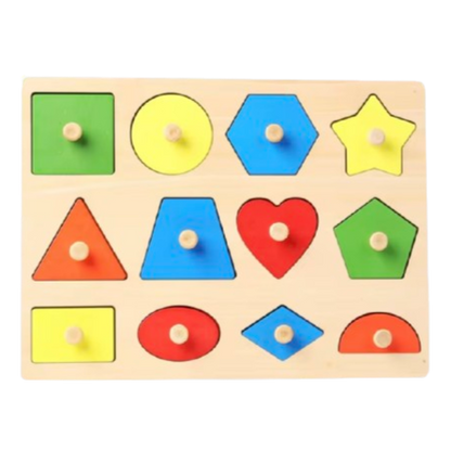Montessori Baby Puzzle – Wooden Toy for Colors and Shape Matching
