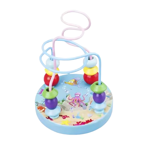 Montessori Kulbana Leksak - Pedagogisk Trä Leksak - Blå - Bläckfisk