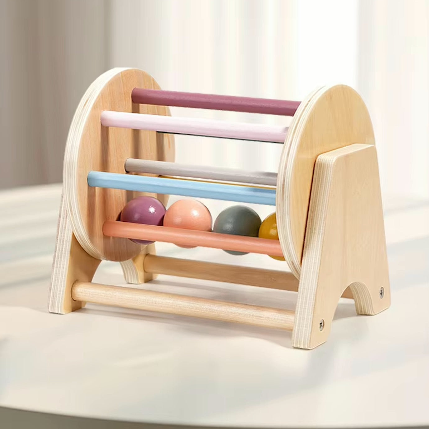 Montessori-rulltrumma i trä – vy 5