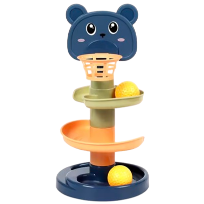 Bollbana och Stapeltorn – Rolig & Pedagogisk Leksak för Barn - 3 Våningar - 3 Bollar