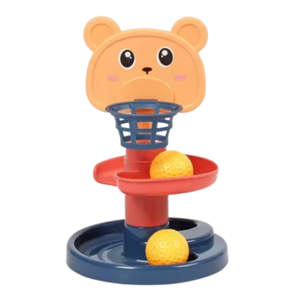 Bollbana och Stapeltorn – Rolig & Pedagogisk Leksak för Barn - 2 Våningar - 2 Bollar