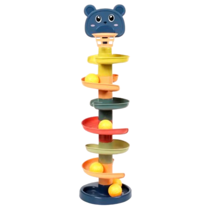 Bollbana och Stapeltorn – Rolig & Pedagogisk Leksak för Barn - 7 Våningar - 7 Bollar