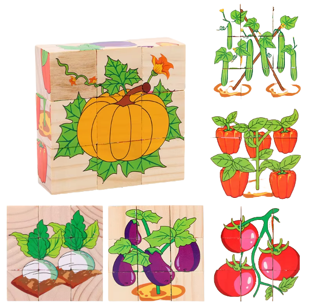 3D Puzzle Blocks for Toddlers 6 in 1 - Motor Skills and Play in One