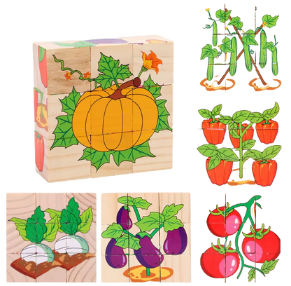 3D Puzzle Blocks for Toddlers 6 in 1 - Motor Skills and Play in One
