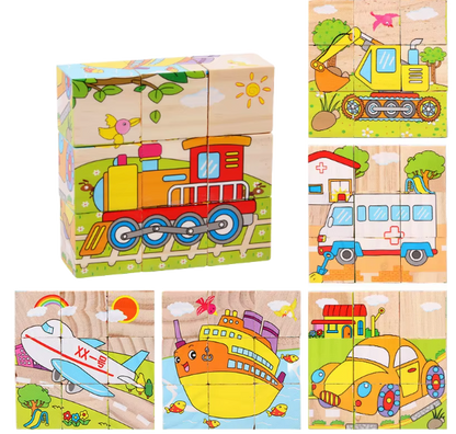 3D Puzzle Blocks for Toddlers 6 in 1 - Motor Skills and Play in One