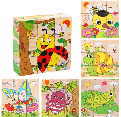 3D Puzzle Blocks for Toddlers 6 in 1 - Motor Skills and Play in One