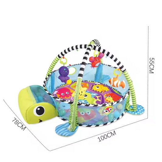 Babygym Sköldpadda Multifunktionellt med Vägg & Leksaker - Grön