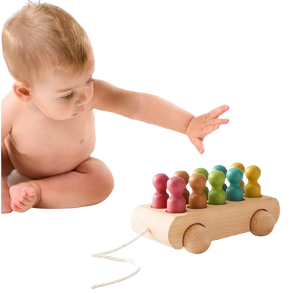 Träbil Träfigurer Montessori - Trä