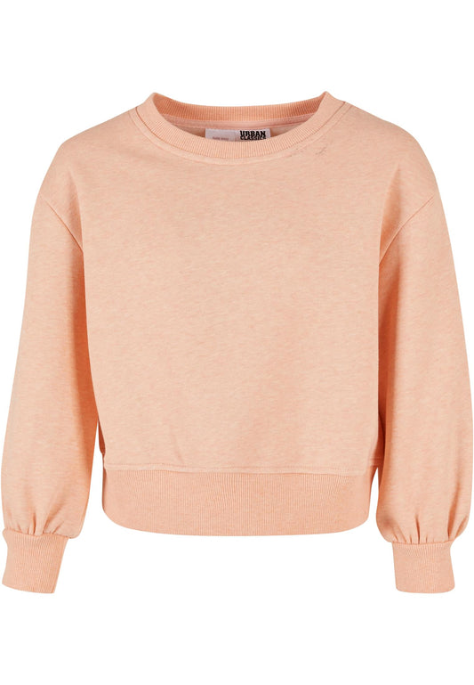 Girls Oversized Color Melange Crewneck papaya melange 158/164 - papaya melange 110/116