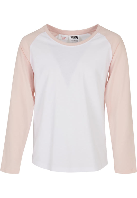 Girls Contrast Raglan Longsleeve white/pink 158/164 - white/pink 110/116