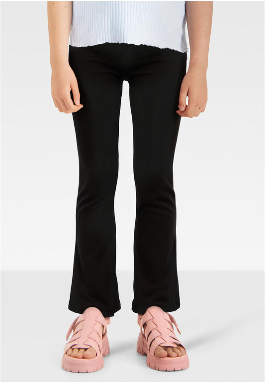Girls Recycled High Waist Flared Leggings black 158/164