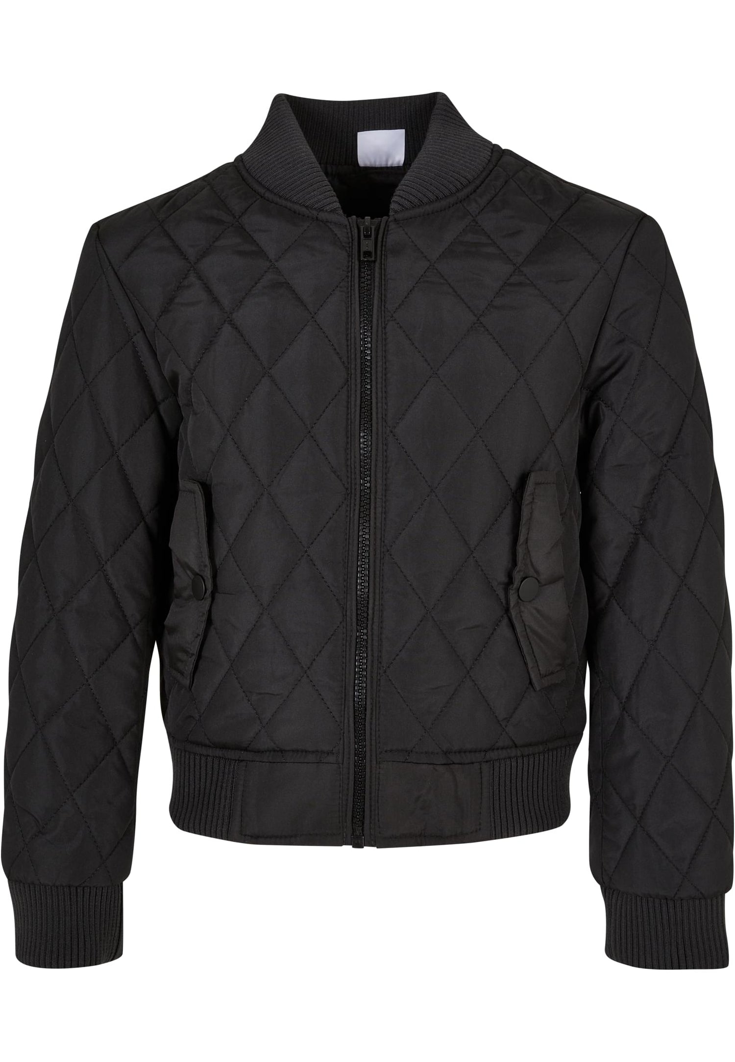 UC Girls Diamond Quilt Nylon Jacket i färgen svart framifrån mot ljus bakgrund
