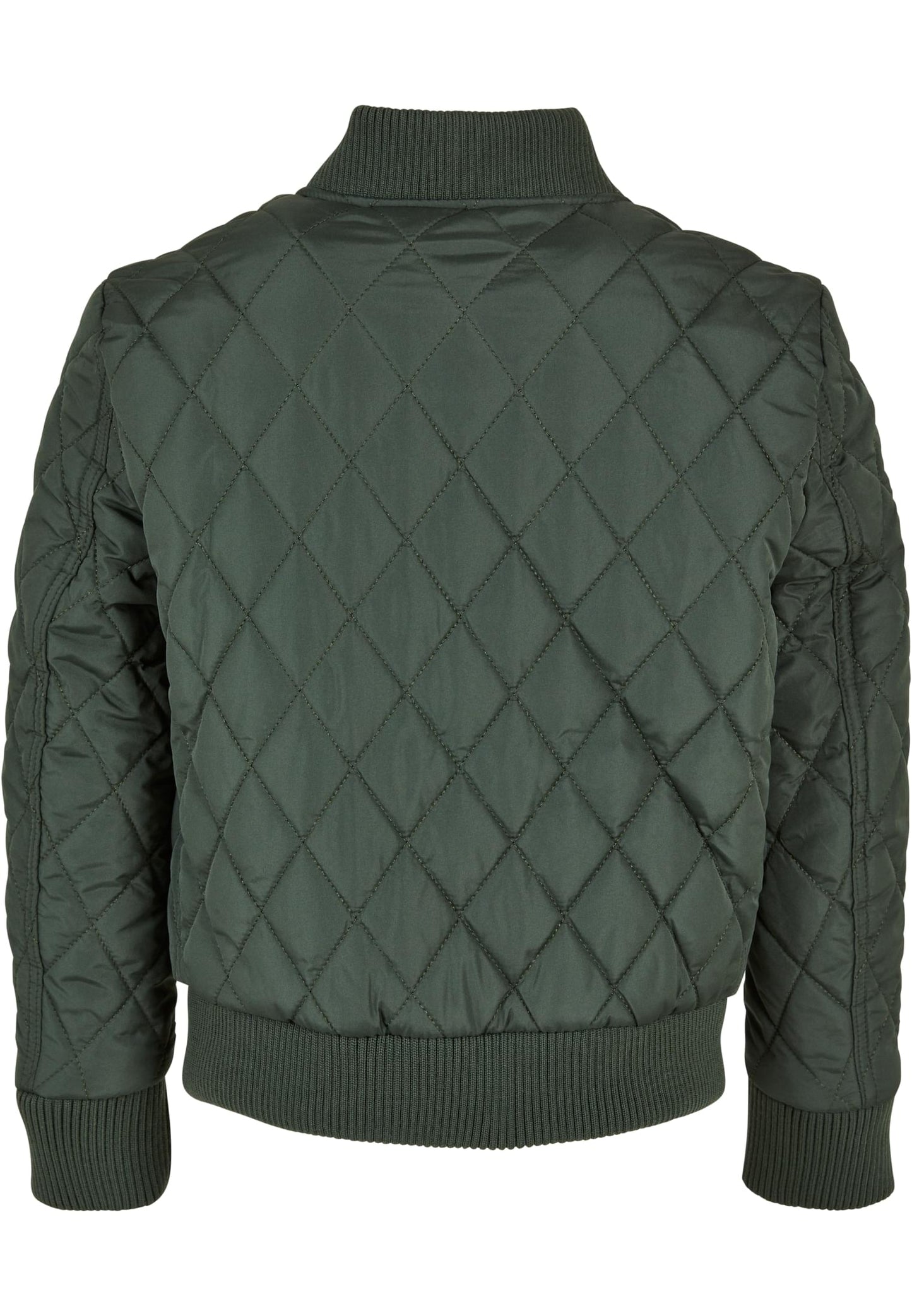 Boys Diamond Quilt Nylon Jacket - olive 122/128
