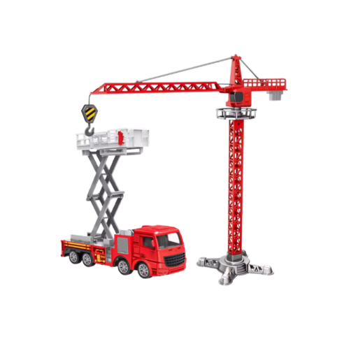 Construction Crane & Fire Truck 2-pack