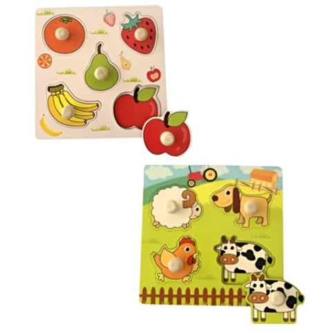Montessori Pusselpaket för Småbarn: Bondgård + Frukter (2-pack)