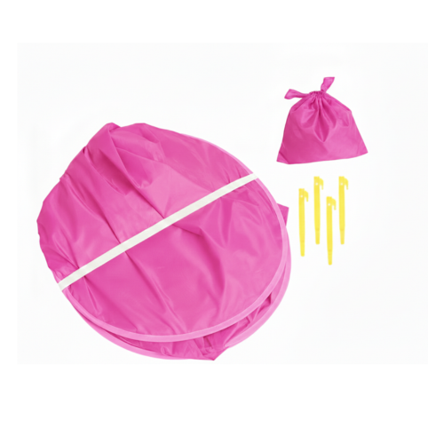 Ihopfällt rosa pop-up UV-tält med förvaringspåse och tältpinnar