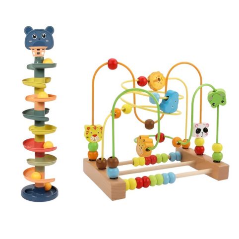 Bollbana och Kulbana 2-pack – Pedagogiska Träleksaker