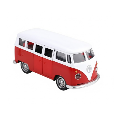 Retro Buss i Metall – Rödvit